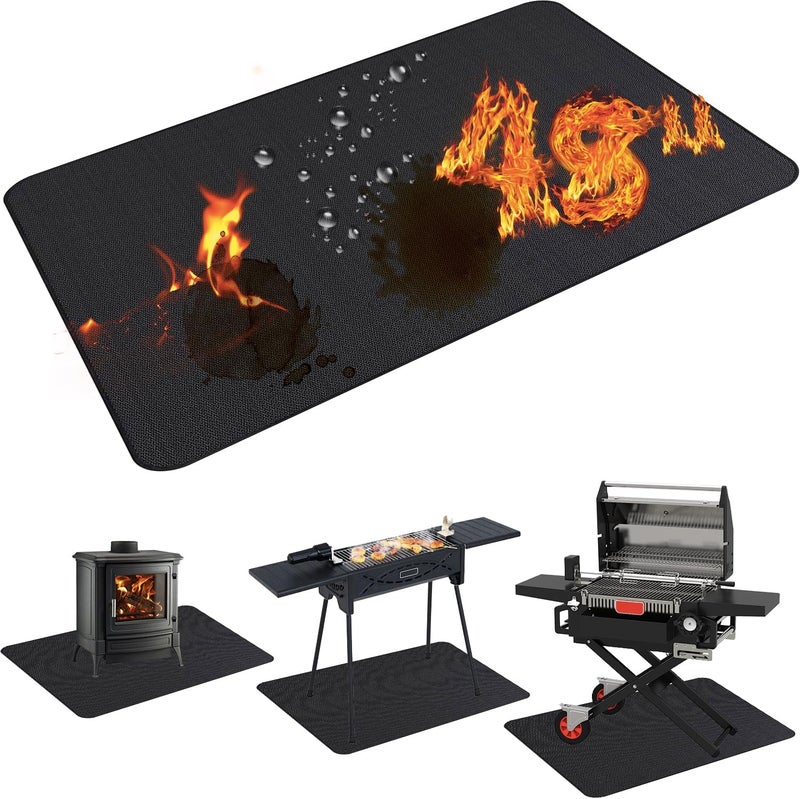 Demiwise 48X36in Grill Mats for Outdoor Grill,Waterproof,OilProof,Fireproof,Fits Most Grills, Smokers, Griddles and Outdoor Charcoal, Flat Top,Deck and Patio Protector - Image 1